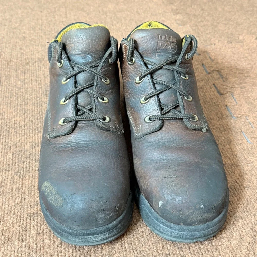 Timberland PRO Titan Safety Toe Brown Leather Work Boots Mens‎ 11M 47028 Low Top